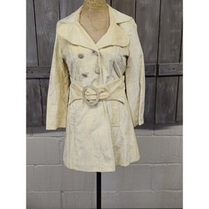 Vintage Women's Susan Lynn Yellow Velvet 1960's Peacoat Size XS‎ Lot CC